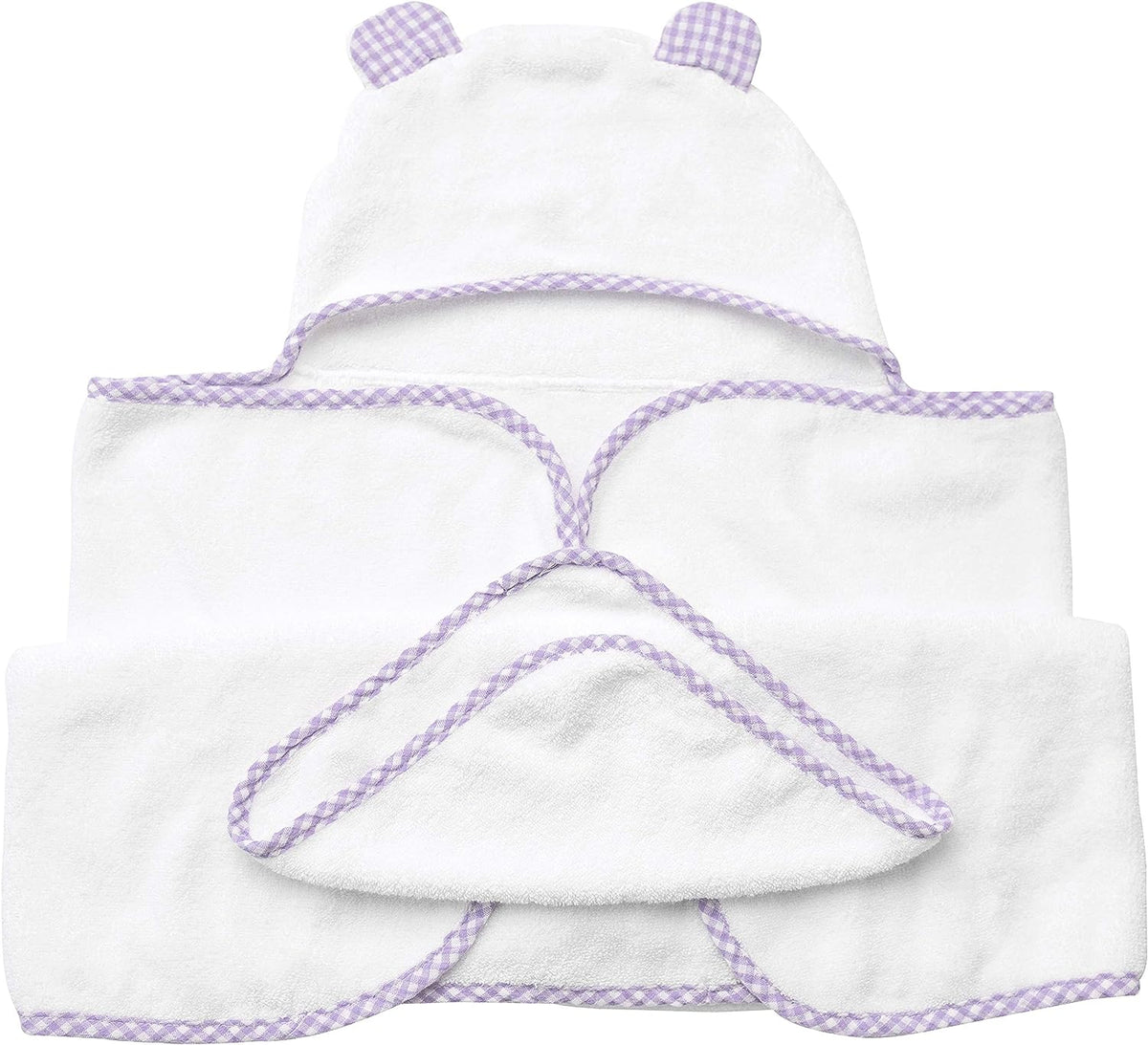 Luxurious Purple Hooded Towel Set for Girls - Super Soft Bamboo Baby Towels with Washcloth - Ideal for Sensitive Skin