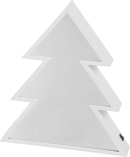 Xmas Tree Wall Mount Infinity Mirror Light with Reindeer Scene, Green
