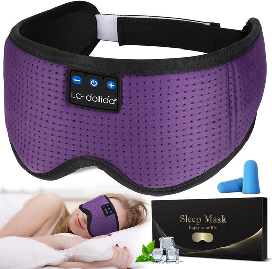Experience Blissful Sleep with Our Bluetooth Sleep Headphones and Silk Mask – Perfect for Side Sleepers!