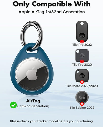 Airtag Holder Keychain, 4 Pack TPU Case for Apple Airtag 1 & 2